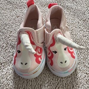 Vans Toddler Girls Asher V Pink Unicorn with Horn Sneakers  size 4.5